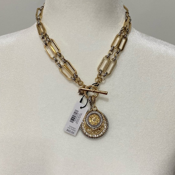 White House Black Market Gold and Silver Pendant Necklace - Picture 5 of 10